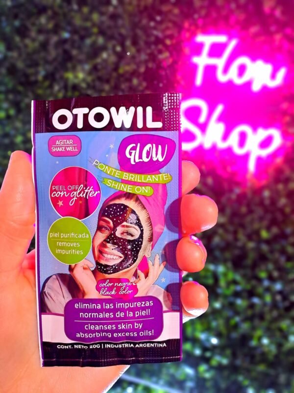 Otowil Máscara Facial GLOW con Glitter Negro - 20gr