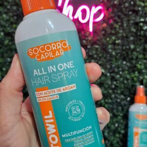 SOCORRO CAPILAR
-ALL IN ONE -
HAIR SPRAY
con ac de argán , sin enjuague